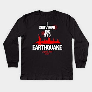 I-survived-the-nyc-earthquake Kids Long Sleeve T-Shirt